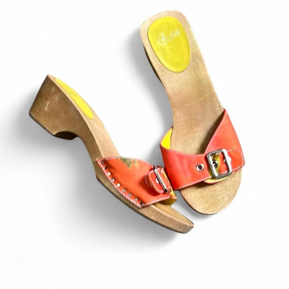 Y2K Orange Tropical Sandal Slides